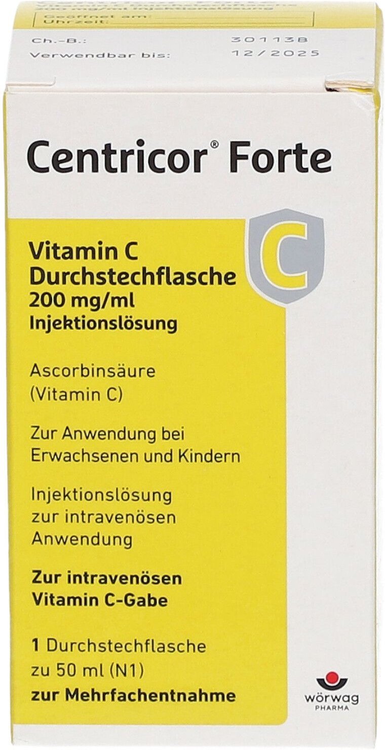 Thumbnail - Centricor Forte Vitamin C Dsfl. 200 mg/ml Inj.-L. 1x50 ml Injektionslösung