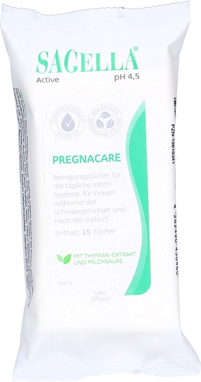 Sagella active Pregnacare Reinigungstücher 15 St Tücher
