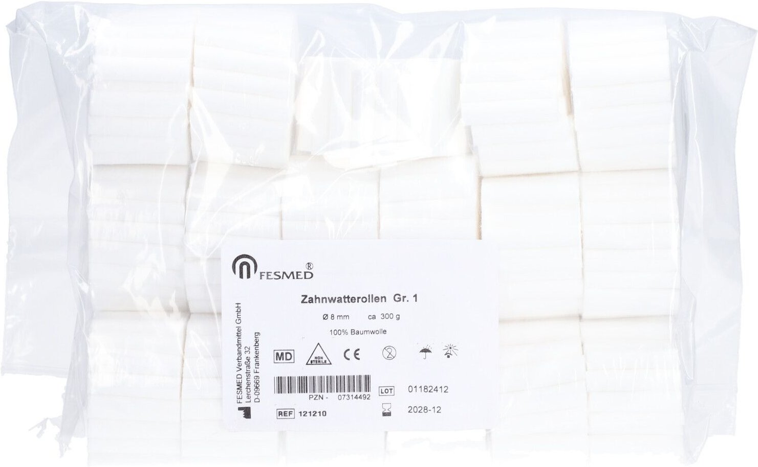 Zahnwatterollen Größe 1 8mm Durchm.