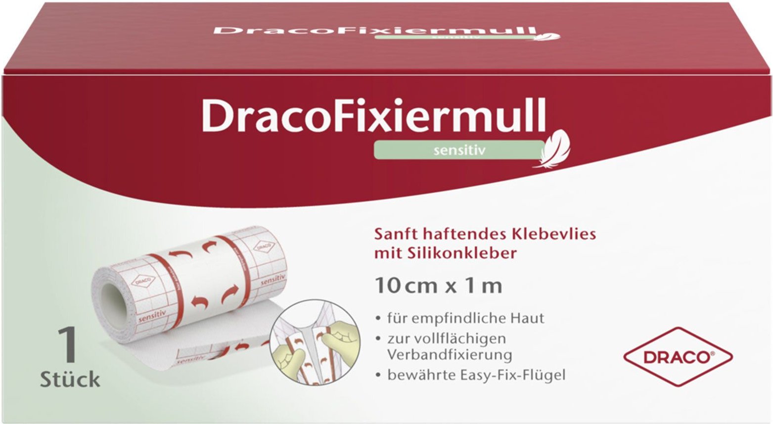 Dracofixiermull sensitiv 10 cmx1 m