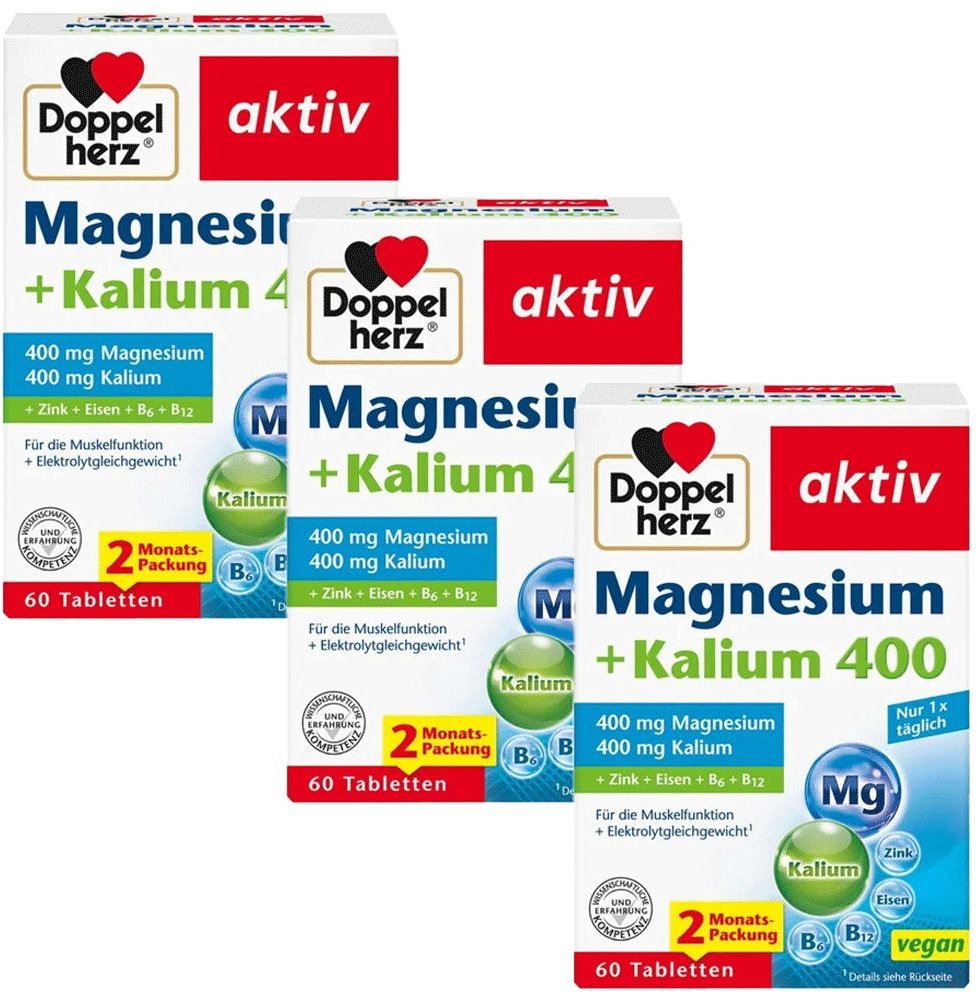 Doppelherz Magnesium+Kaliu 3er-Pack 3x60 St Tabletten