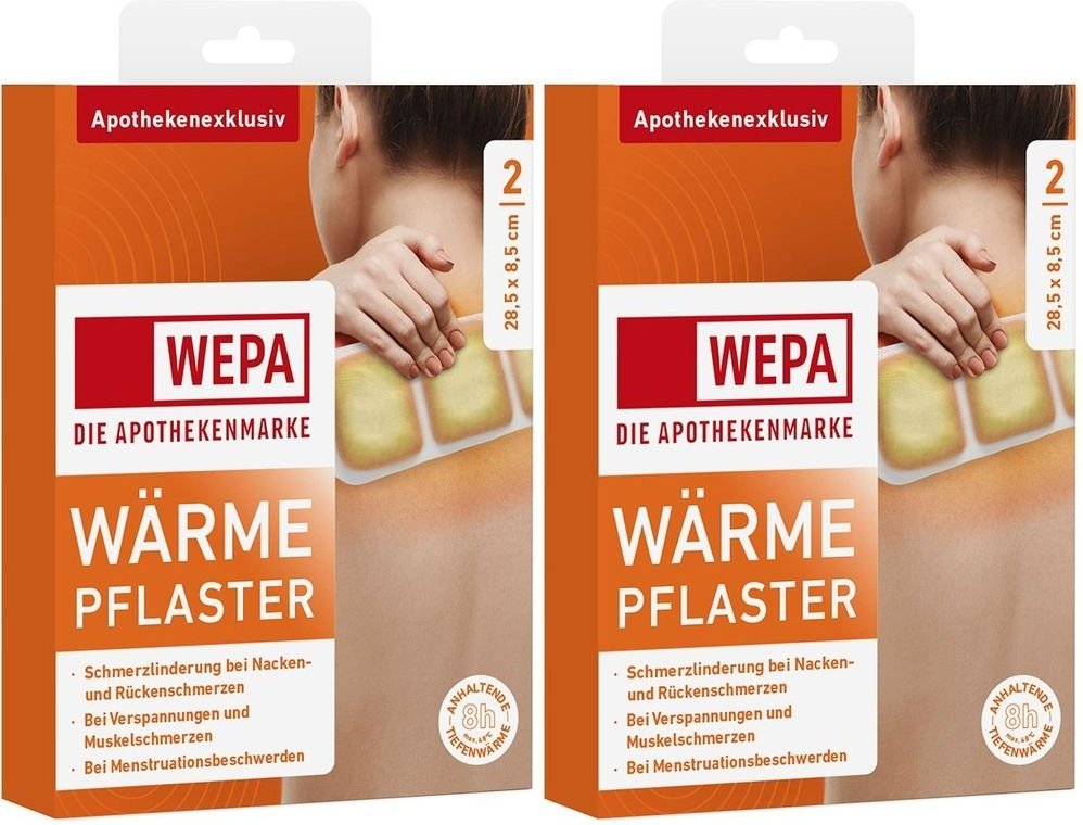 Wärmepflaster Nacken/Rücken 8,5x28,5 cm Wepa 2x 2x2 St Kompressen