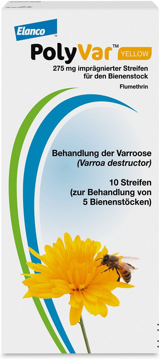 Polyvar Yellow 275 mg impräg.Str.f.d.Bienenstock 10 St Streifen