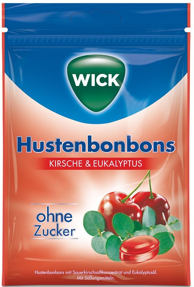 Wick Wildkirsche & Eukalyptus Bonbons o.Zucker Btl 72 g