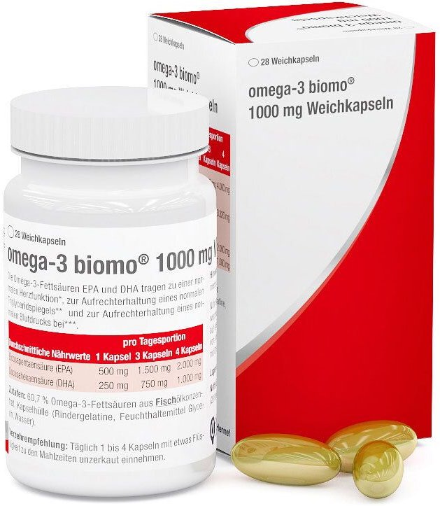Omega-3 biomo 1.000 mg Weichkapseln