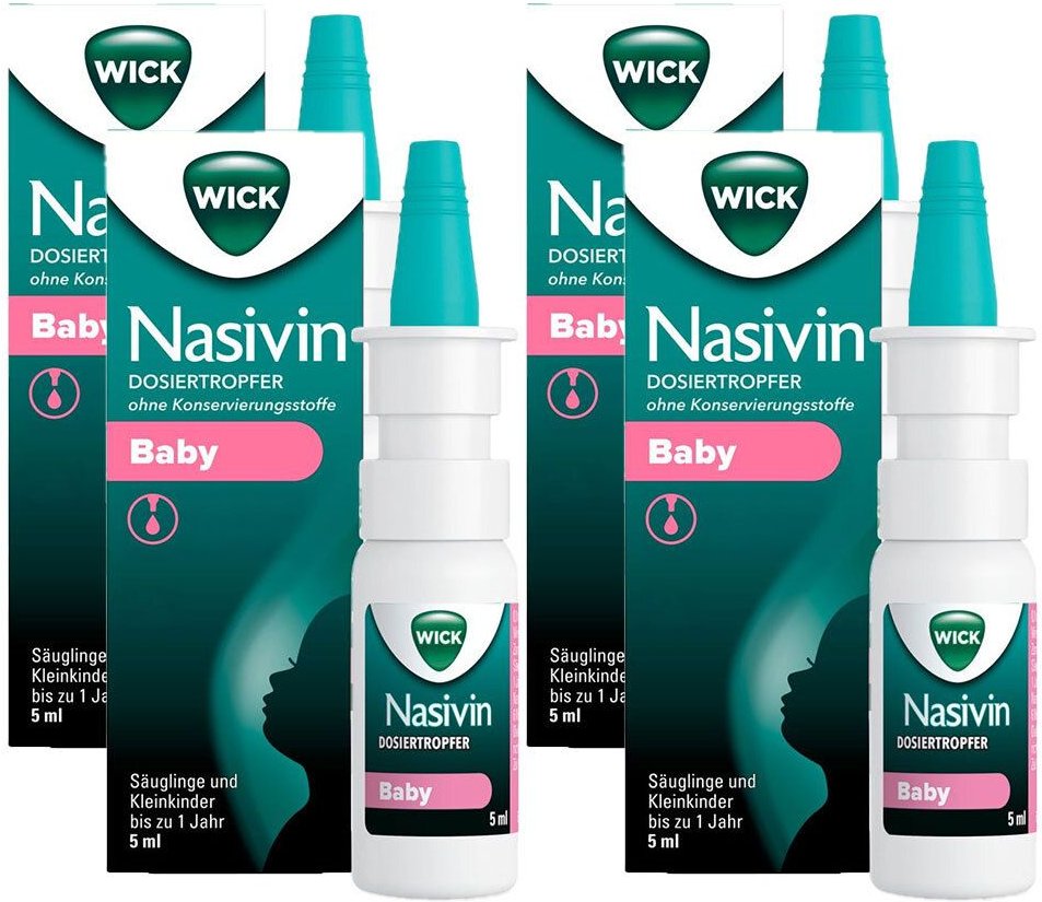 Wick Nasivin Dosiertropfer Baby x4 4x5 ml Nasentropfen