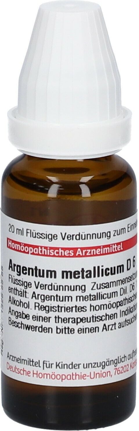 Argentum Metallicum D 6 Dilution 20 ml