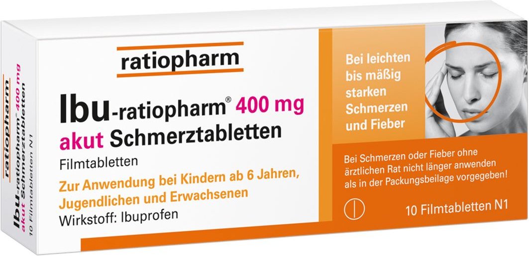 Ibu-Ratiopharm 400 mg akut Schmerztbl.Filmtabl. 10 St Filmtabletten