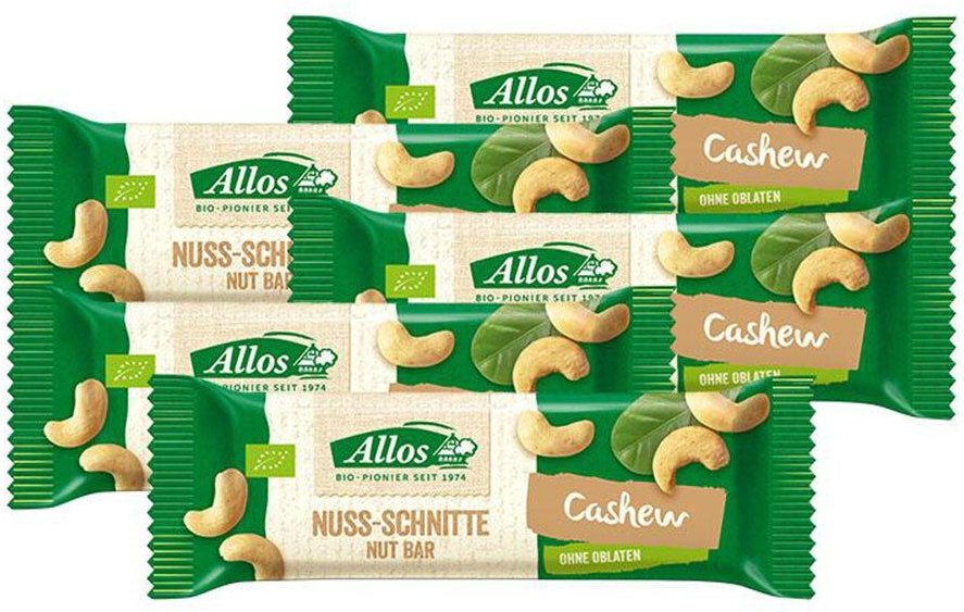 Allos Bio Nuss-Schnitte, Cashew 5x30 g Riegel