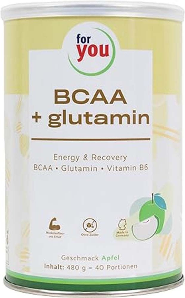 FOR YOU BCAA+glutamin Energy & Recovery Apfel Plv. 480 g Pulver