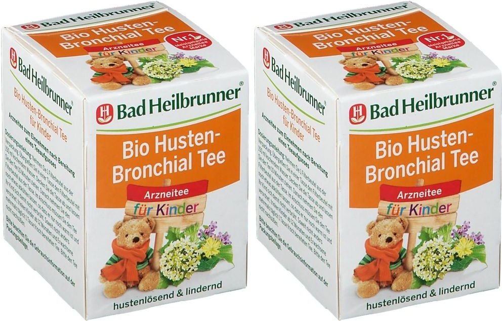 Thumbnail - 2x BAD Heilbrunner Bio Husten-Bronchial Tee für Kinder 2x8x1,5 g Filterbeutel