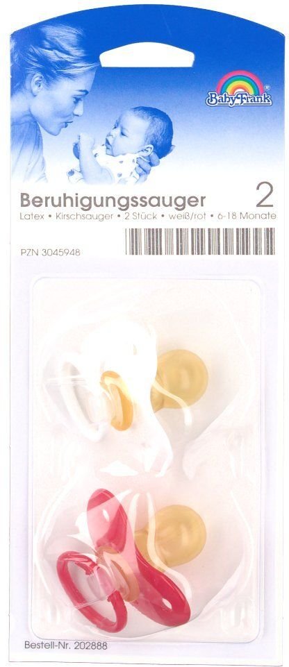 Sauger Kirsche Latex Gr.2 6-18 Mon.weiß/rot 2 St