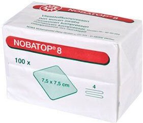 Nobatop 8 Kompressen 7,5x7,5 cm unsteril 100 St