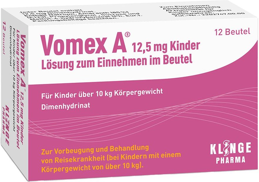 Vomex A Lösung 12,5 mg Kinder