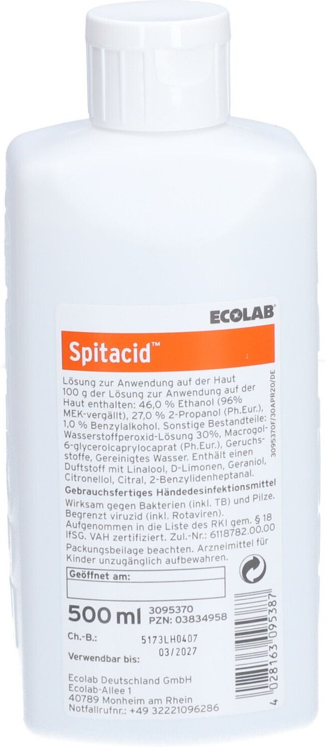 Spitacid Händedesinfektion Spenderflasche 500 ml Lösung