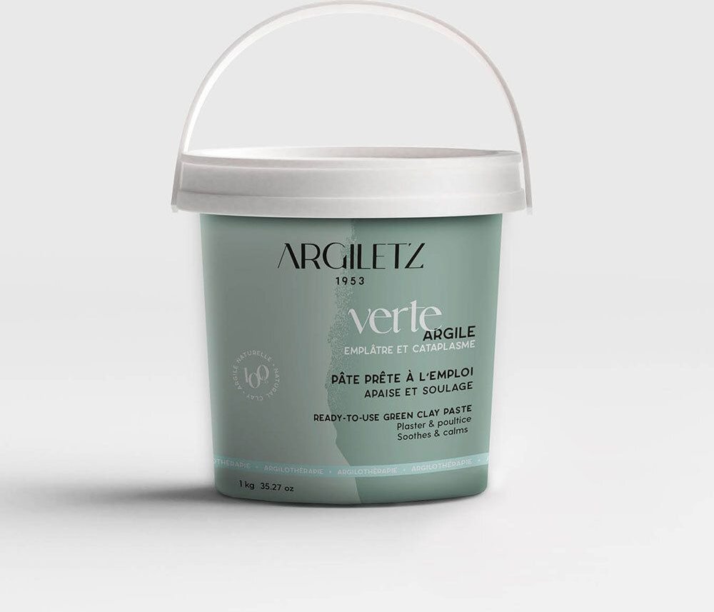 Argiletz Argile Verte Pâte - à l'argile verte, prête l'emploi. pot 1 kg 1000 g Paste