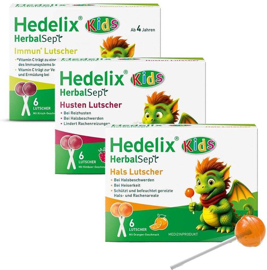 Hedelix HerbalSept Lutscher-Set Kids 3x6 St Bonbons