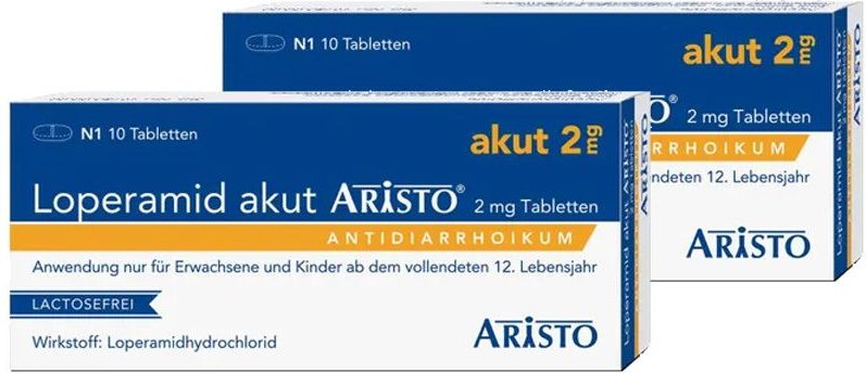 Loperamid Akut Aristo 2MG Doppelpack 2x10 St Tabletten
