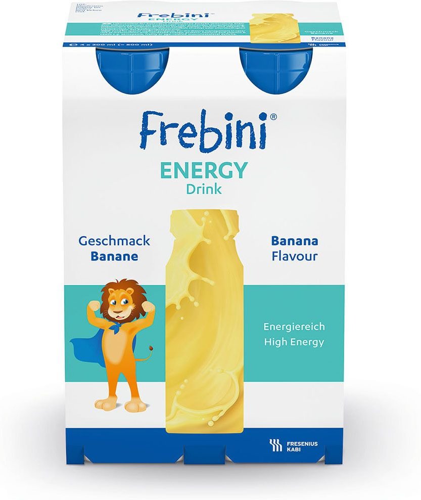 Frebini Energy Drink Banane Trinkflasche 4x200 ml Flüssigkeit