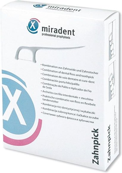Miradent Zahnseidensticks Zahnpick 100 St Zahnseide