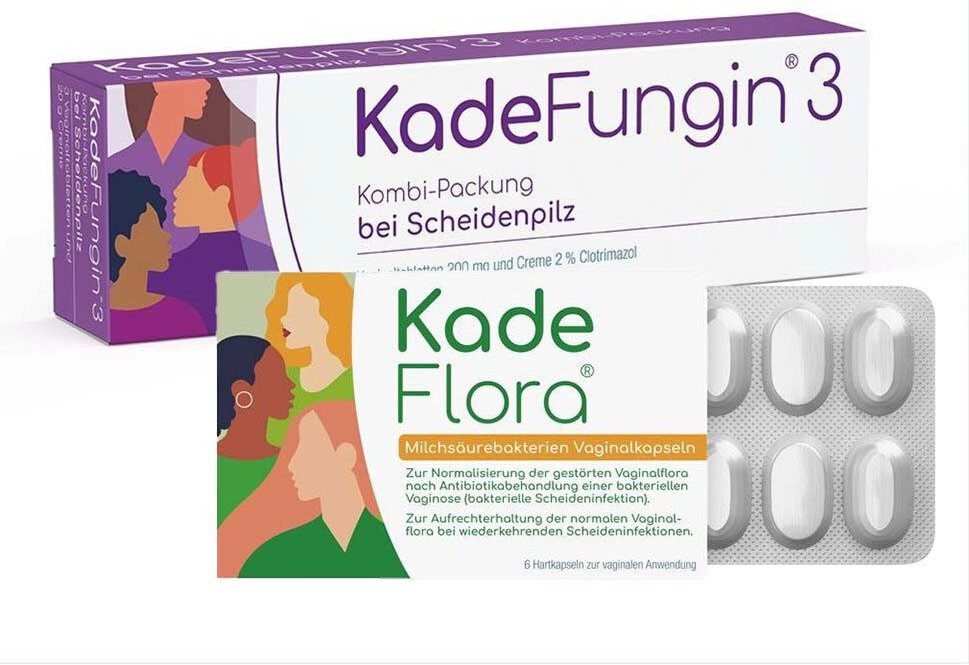 Thumbnail - Kadefungin 3 Kombip.20 g Creme+3 Vaginaltabl. & Kadeflora Milchsäurebakterien Vaginalkapse 1 St Kombipackung