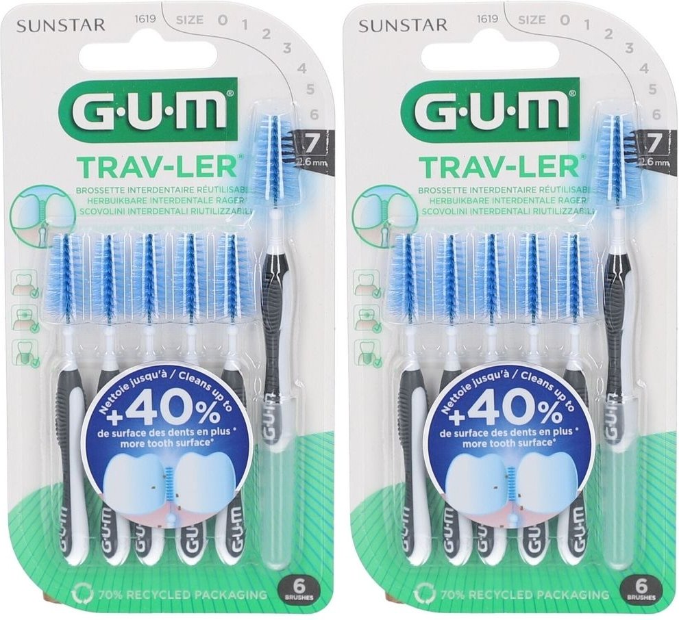 GUM Trav-Ler Dgrau 2.6 IN x2 2x6 St Zahnbürste
