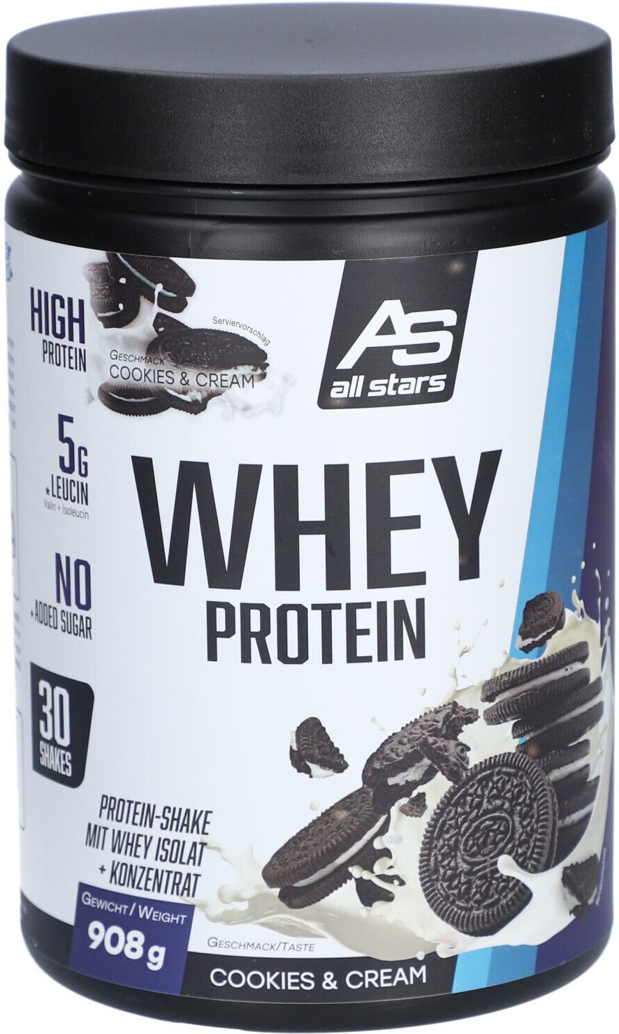 Whey Protein, Cookies & Cream, 908g 908 g Pulver