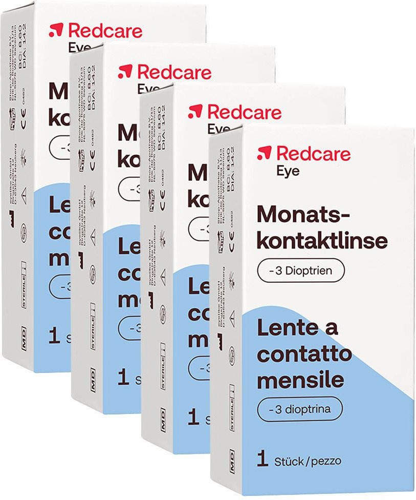 Redcare Monatslinse -3 4-er Set 4x1 St Kontaktlinsen