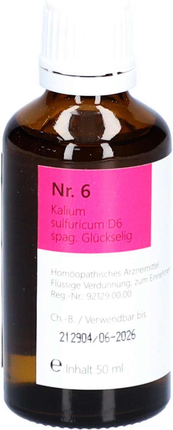 Nr.6 Kalium sulfuricum D 6 spag.Glückselig 50 ml Tropfen zum Einnehmen