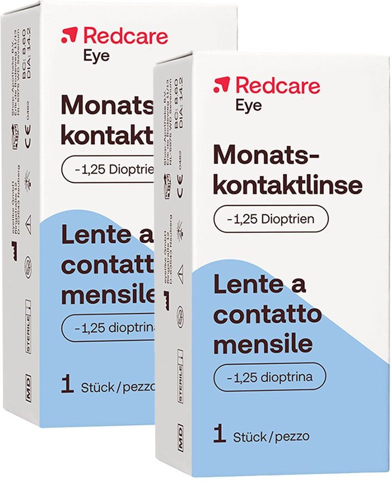 Redcare Monatslinse -1,25 Doppelpack 2x1 St Kontaktlinsen