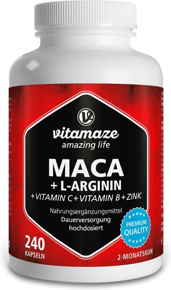 Maca 4:1 hochdosiert+L-Arginin Kapseln 240 St