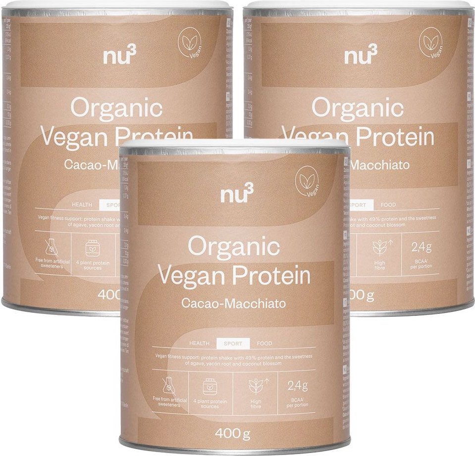 nu3 Bio Vegan Protein Shake - Schoko-Macchiato 3er-Set 3x400 g Pulver