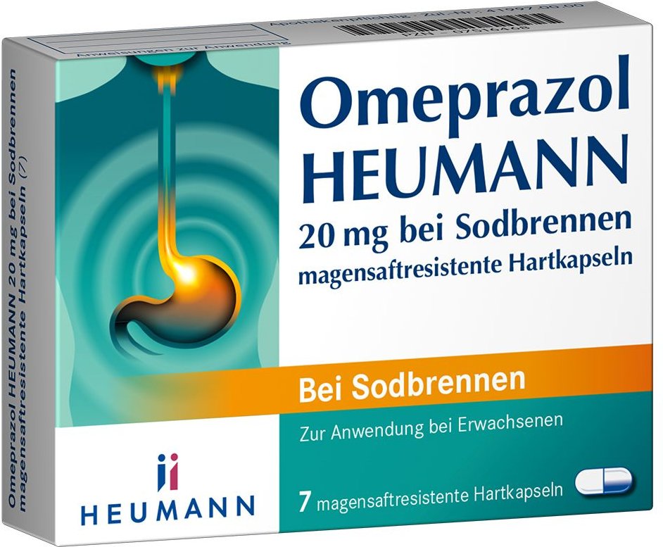 Omeprazol Heumann 20 mg b.Sodbr.magensaftr.Hartk. 7 St Magensaftresistente Hartkapseln