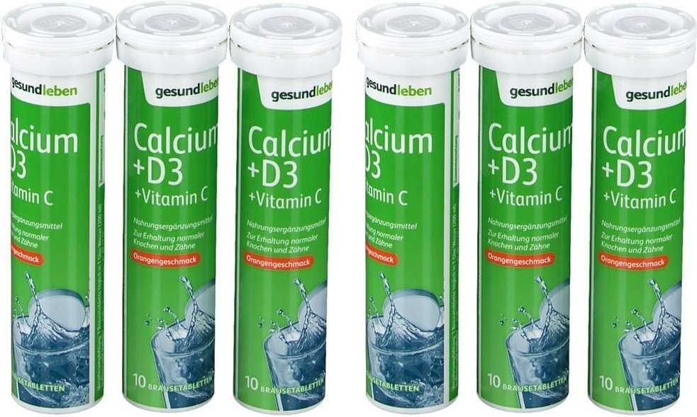 Gesund Leben Calcium 800 mg+D3+Vitamin C Br.-Tabl. 2x 2x3x10 St Brausetabletten