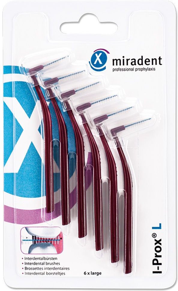Miradent Interdentalbürste I-Prox L 0,8 mm bordea. 6 St Zahnbürste