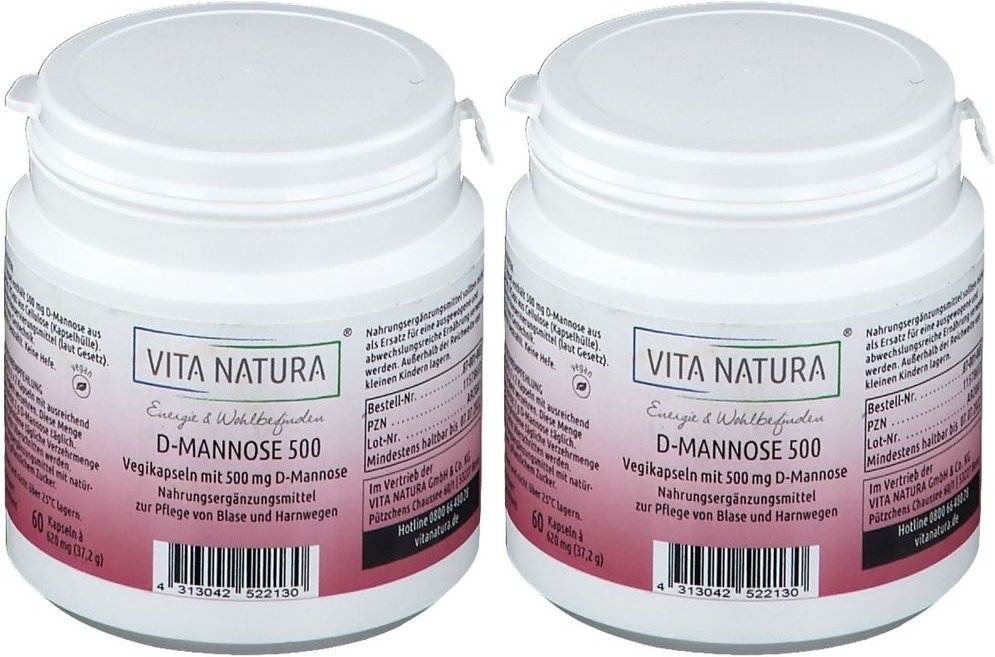 D-Mannose Kapseln 500 mg 2x 2x60 St
