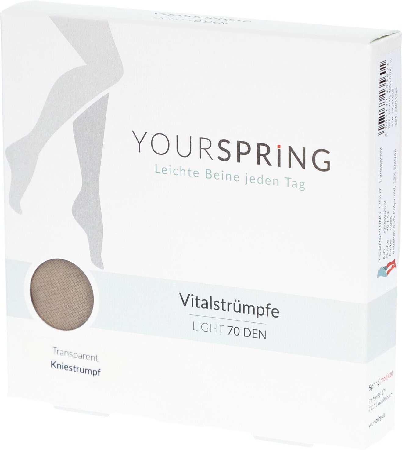 Yourspring light transparent 70den AD 40/41 nuss 2 St Strümpfe