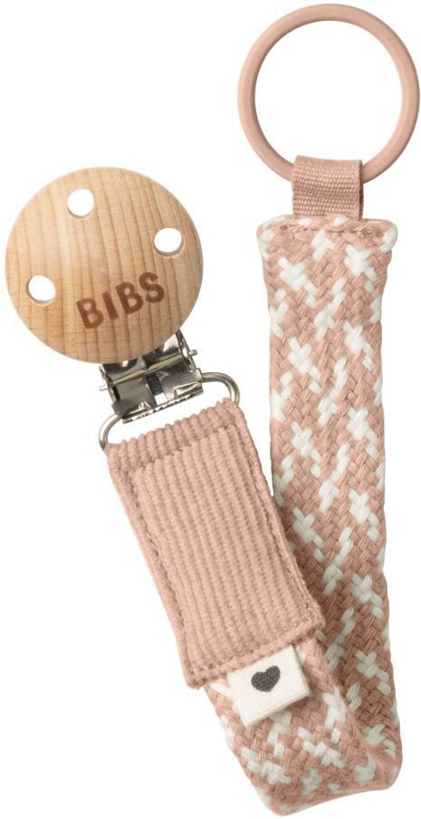 Bibs Fopspeenketting Braided Blush/Ivory 1 St Zange