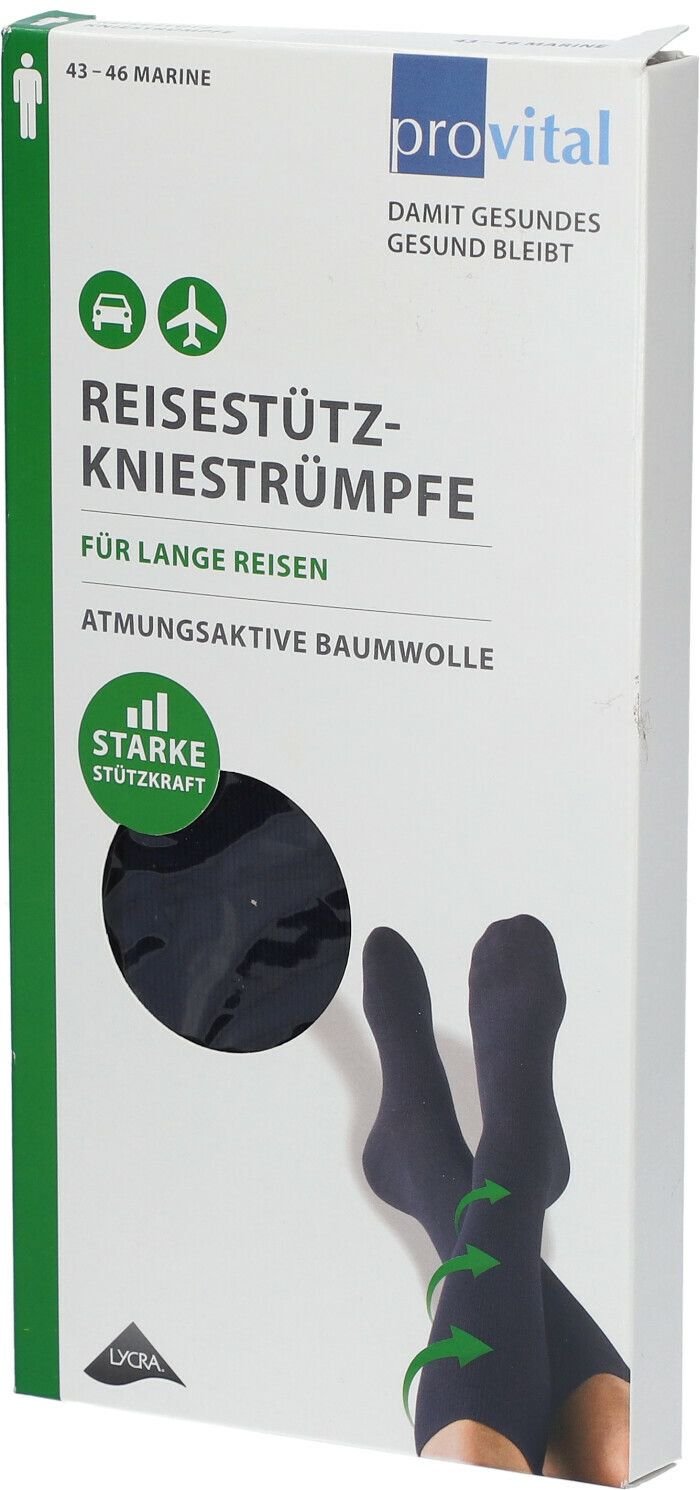 Provital Reisekniestrümpfe Gr.43-46 marine 2 St Sonstige