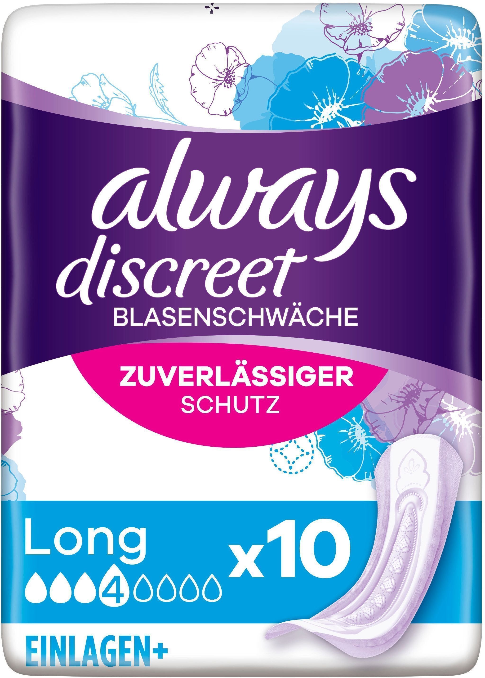 Always discreet Inkontinenz Einl.long 10 St Binden