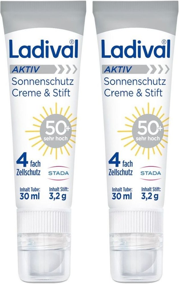 Ladival Aktiv Sonnenschutz Creme & Stift LSF 50+ x2 2x30 ml