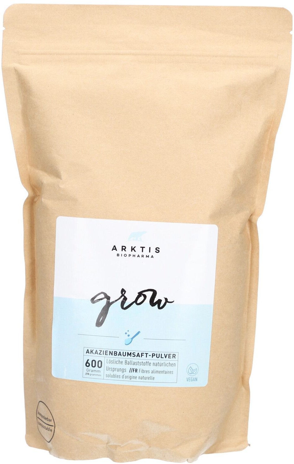 Arktis Grow Akazienfaser-Pulver Nachfüllpack 600 g Pulver