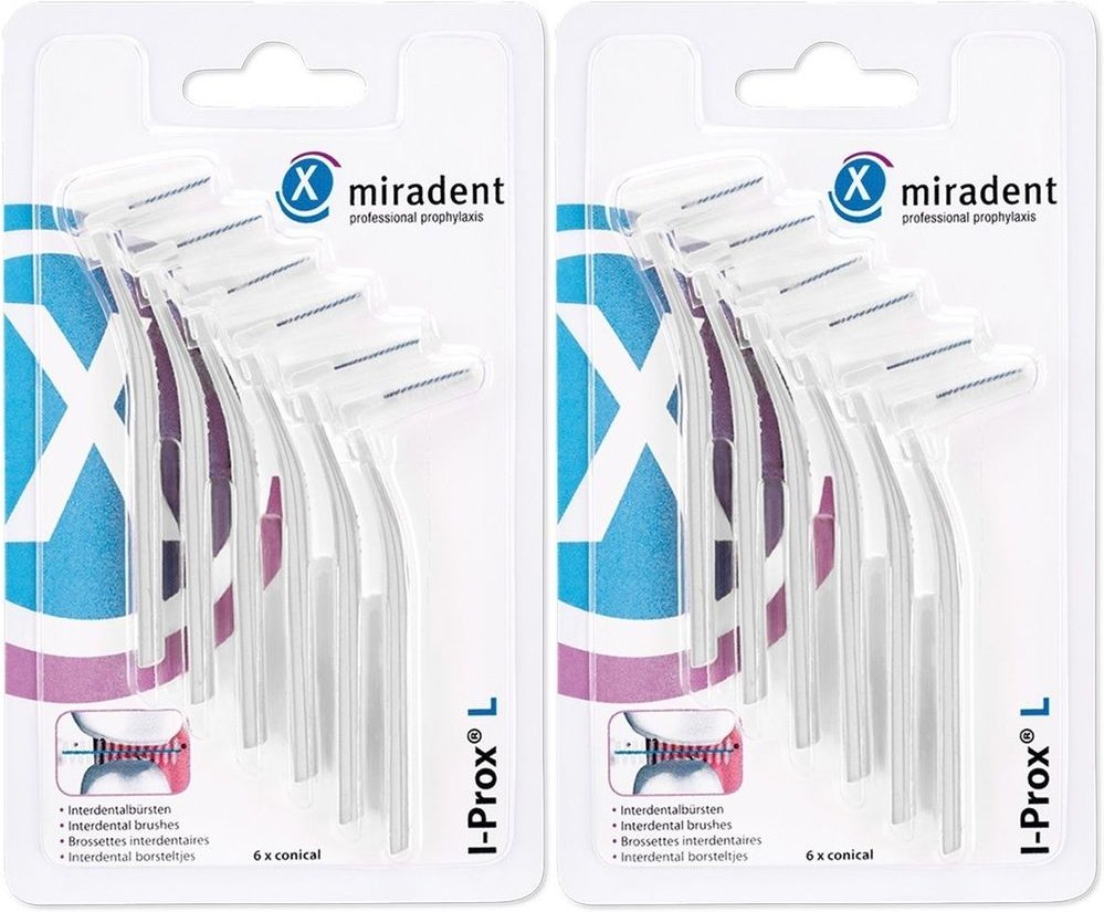 Miradent I-PROx L 0.6 Weis x2 2x6 St Zahnbürste