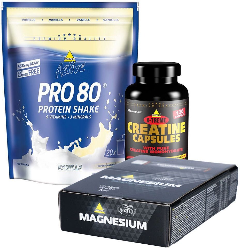 Inkospor X-Treme Creatin, Active Magnesium, Pro 80, Vanille Pulver 3x500 g