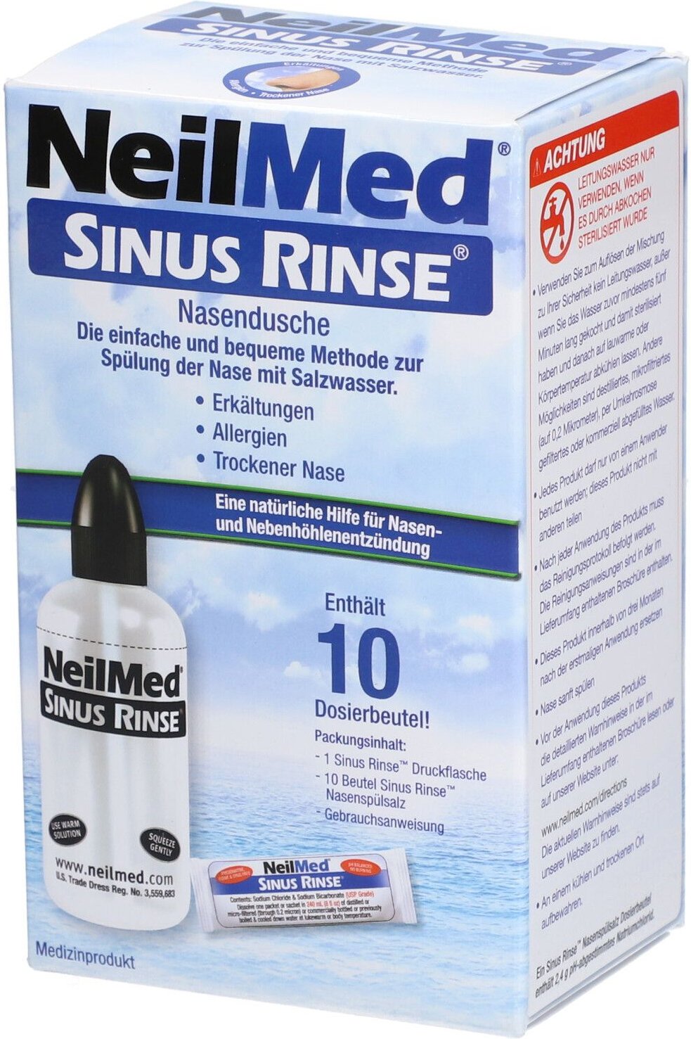 Neilmed Sinus Rinse Nasendusche+10 Btl.Spülsalz 1 St Salz