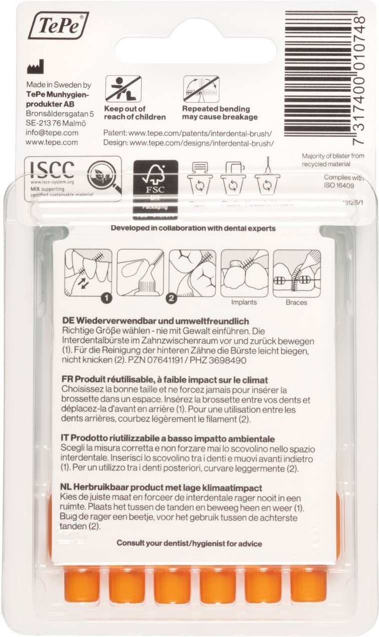 Tepe Interdentalbürste 0,45mm orange 6 St Zahnbürste