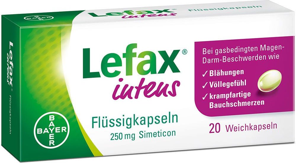 Lefax intens Flüssigkapseln 250 mg Simeticon 20 St Weichkapseln