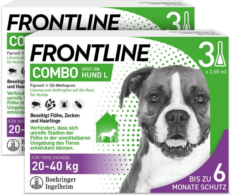 Thumbnail - Frontline Combo Spot on gegen Flöhe und Zecken Hund L 20-40kg 2x3 St Einzeldosispipetten
