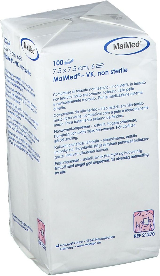 Vlieskompressen unsteril 7,5x7,5 cm 6fach 100 St Kompressen