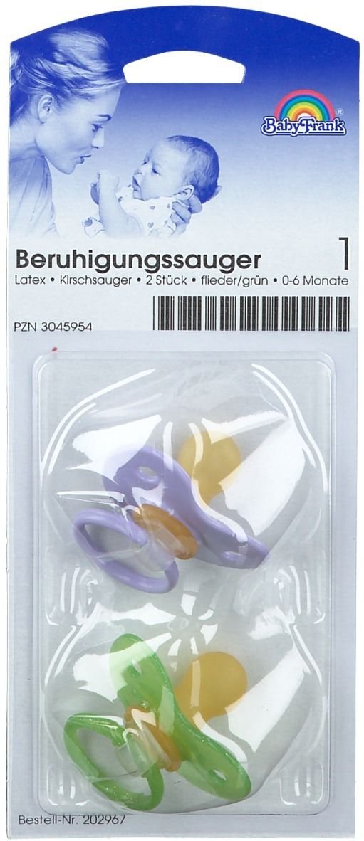 Sauger Kirsche Latex Gr.1 0-6 Mon.flied./grün 2 St Schnuller